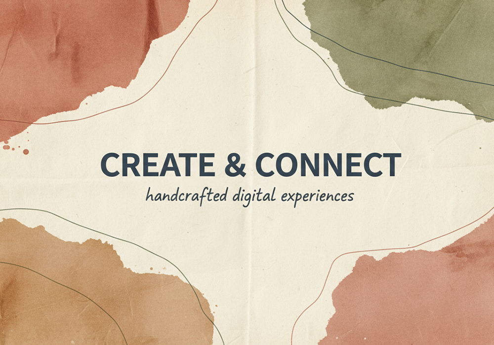 Textured and analog style poster combining paper grain and brush strokes in modern graphic design