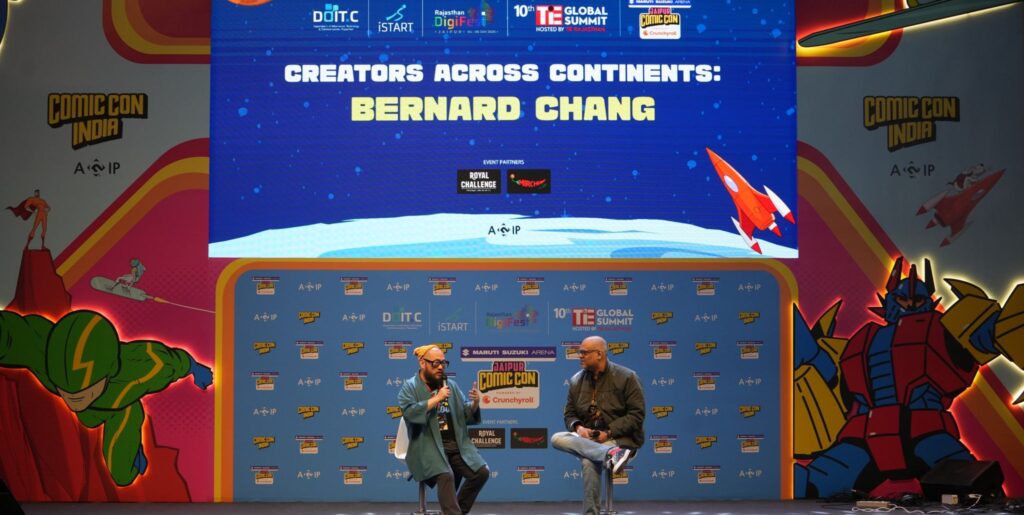 Panel discussion session at Comic Con Jaipur featuring international comic artist Bernard Chang